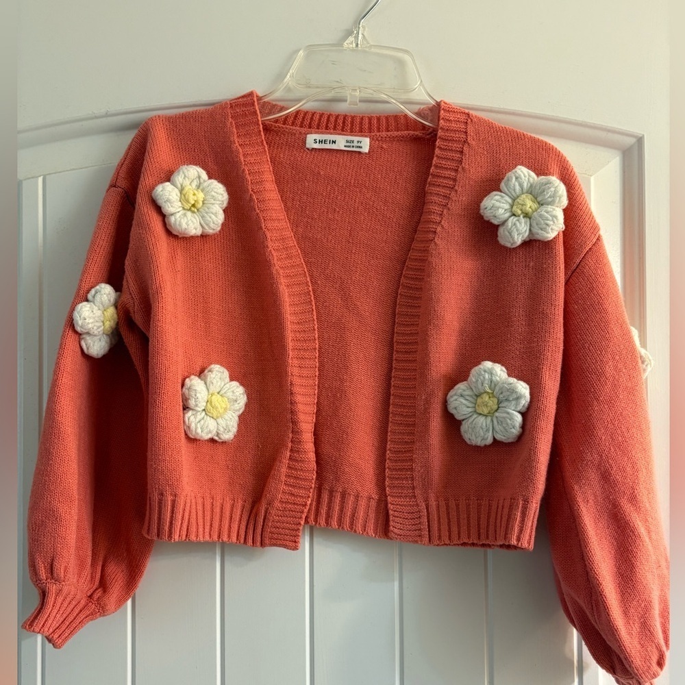 🌸Cardigan with Puffed Flowers
